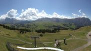 Archived webcam image showing Panorama of the Alpe di Siusi from the Puflatsch mountain station on 8 Aug 2026 at 12:37