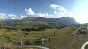 Archived webcam image showing Panorama of the Alpe di Siusi from the Puflatsch mountain station on 8 Aug 2026 at 18:37