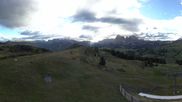 Archived webcam image showing Panorama of the Alpe di Siusi from the Puflatsch mountain station on 14 Sep 2026 at 08:32