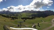 Archived webcam image showing Panorama of the Alpe di Siusi from the Puflatsch mountain station on 14 Sep 2026 at 12:32