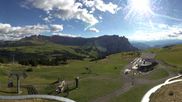 Archived webcam image showing Panorama of the Alpe di Siusi from the Puflatsch mountain station on 14 Sep 2026 at 16:32