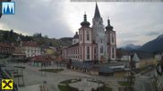 Archiviertes Webcam Bild: Mariazell: Hauptplatz und Basilika am 13.04.2026 um 07:49 Uhr