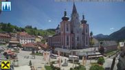 Archiviertes Webcam Bild: Mariazell: Hauptplatz und Basilika am 28.05.2026 um 12:44 Uhr