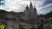 Archiviertes Webcam Bild: Mariazell: Hauptplatz und Basilika am 12.07.2026 um 08:51 Uhr