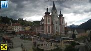 Archiviertes Webcam Bild: Mariazell: Hauptplatz und Basilika am 12.07.2026 um 12:51 Uhr