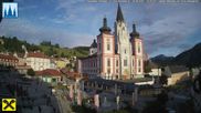 Archiviertes Webcam Bild: Mariazell: Hauptplatz und Basilika am 26.08.2026 um 18:02 Uhr