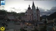 Archiviertes Webcam Bild: Mariazell: Hauptplatz und Basilika am 12.10.2026 um 07:02 Uhr