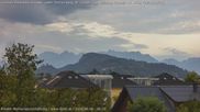 Archived webcam image showing Panoramic View of Alvier and Fulfirst from Gisingen, Feldkirch on 6 Aug 2026 at 06:47