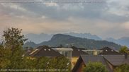 Archived webcam image showing Panoramic View of Alvier and Fulfirst from Gisingen, Feldkirch on 6 Aug 2026 at 07:47