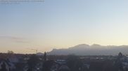 Archived webcam image showing Panoramic view of the Hohe Kugel and the Rhine Valley from Feldkirch on 18 Mar 2026 at 07:36