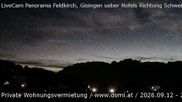 Archived webcam image showing Panoramic view of the Hoher Kasten over Gisingen on 12 Sep 2026 at 20:20