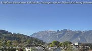 Archived webcam image showing Panoramic view of the Hoher Kasten over Gisingen on 27 Oct 2026 at 12:30