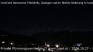 Archived webcam image showing Panoramic view of the Hoher Kasten over Gisingen on 27 Oct 2026 at 18:30