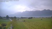 Archived webcam image showing Panoramic view from Feldkirch to Furgglenfirst, Kamor and Hoher Kasten on 29 Apr 2026 at 07:32