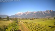 Archived webcam image showing Panoramic view from Feldkirch to Furgglenfirst, Kamor and Hoher Kasten on 15 Jun 2026 at 08:21