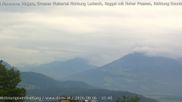 Archived webcam image showing View from Gampelün to Hoher Fraßen, Walgau and Breithorn on 6 Aug 2026 at 10:48