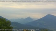 Archived webcam image showing View from Gampelün to Hoher Fraßen, Walgau and Breithorn on 6 Aug 2026 at 18:48
