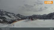 Archived webcam image showing Stubai Glacier: Top Station Murmele on 28 Apr 2026 at 09:29