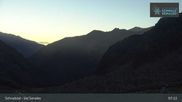 Archived webcam image showing Schnalstal Glacier: Lazaun Top Station on 15 Sep 2026 at 07:00