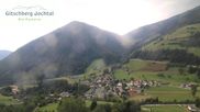 Archived webcam image showing View from Gitsch Mountain towards Weitental on 13 Jul 2026 at 18:42