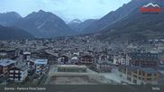 Archived webcam image showing Bormio: View village and finish area World Cup Slope on 13 Apr 2026 at 03:19