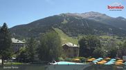 Archiviertes Webcam Bild: Bormio: Blick von der Therme aufs Skigebiet am 12.07.2026 um 13:43 Uhr