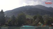 Archiviertes Webcam Bild: Bormio: Blick von der Therme aufs Skigebiet am 27.08.2026 um 09:47 Uhr
