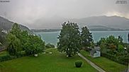 Archived webcam image showing North-East Shore - Lake Faaker See Webcam on 6 Aug 2026 at 18:45