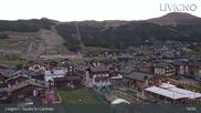 Archived webcam image showing Livigno: Ski School Area and Tagliede Gondola on 5 Sep 2026 at 05:27