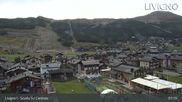 Archived webcam image showing Livigno: Ski School Area and Tagliede Gondola on 5 Sep 2026 at 07:27