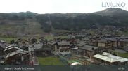 Archived webcam image showing Livigno: Ski School Area and Tagliede Gondola on 5 Sep 2026 at 08:27