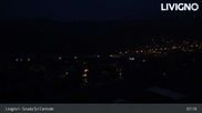 Archived webcam image showing Livigno: Ski School Area and Tagliede Gondola on 21 Oct 2026 at 07:49