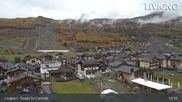 Archived webcam image showing Livigno: Ski School Area and Tagliede Gondola on 21 Oct 2026 at 13:49
