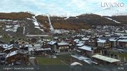 Archived webcam image showing Livigno: Ski School Area and Tagliede Gondola on 27 Oct 2026 at 01:14