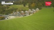 Archived webcam image showing Wildkogel Ski Resort: Top station Frühmesserbahn lift 2150m on 1 Oct 2026 at 10:29