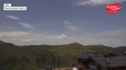 Archived webcam image showing Wildkogel Ski Resort - Panorama restaurant at 2100m on 16 Aug 2026 at 12:10