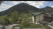 Archived webcam image showing View of the Tennengebirge mountains in St. Martin on 18 May 2026 at 12:44