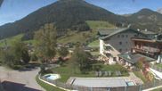 Archived webcam image showing View of the Tennengebirge mountains in St. Martin on 1 Oct 2026 at 12:55