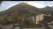 Archived webcam image showing View of the Tennengebirge mountains in St. Martin on 18 Oct 2026 at 08:49