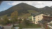 Archived webcam image showing View of the Tennengebirge mountains in St. Martin on 18 Oct 2026 at 10:49