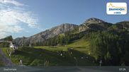 Archived webcam image showing Zauchensee Restaurant Gamskogelhütte on 3 Aug 2026 at 07:40