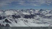 Archived webcam image showing St Anton: Valluga mountain on 8 Apr 2026 at 13:01