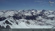 Archived webcam image showing St Anton: Valluga mountain on 24 Apr 2026 at 13:35