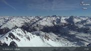 Archived webcam image showing St Anton: Valluga mountain on 24 Apr 2026 at 17:35