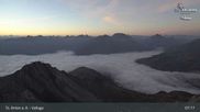 Archived webcam image showing St Anton: Valluga mountain on 4 Oct 2026 at 07:31