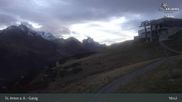Archived webcam image showing Galzig Top Station - St. Anton on 9 Oct 2026 at 19:47