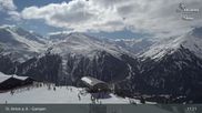 Archived webcam image showing Mountain Restaurant Gampen / Top Station Gampenbahn on 3 Apr 2026 at 11:34