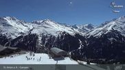 Archived webcam image showing Mountain Restaurant Gampen / Top Station Gampenbahn on 7 Apr 2026 at 13:16