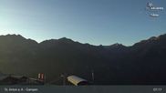 Archived webcam image showing Mountain Restaurant Gampen / Top Station Gampenbahn on 12 Sep 2026 at 07:04