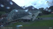 Archived webcam image showing Galzigbahn Base Station (St. Anton) on 29 Aug 2026 at 05:17